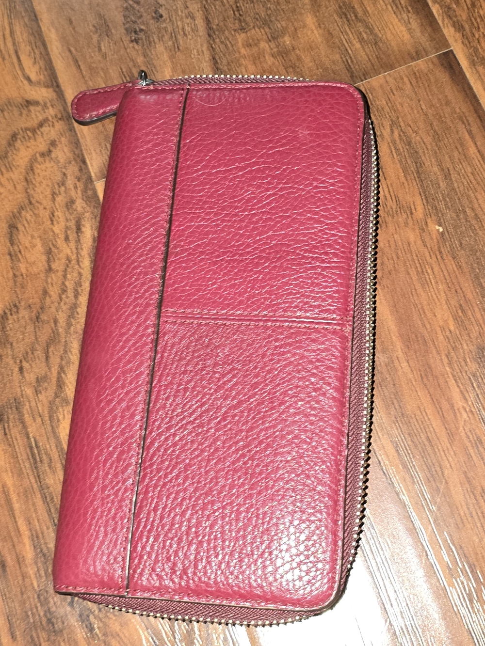 Coach Pebbled Leather Zip Wallet - Raspberry - Picture 10 of 13